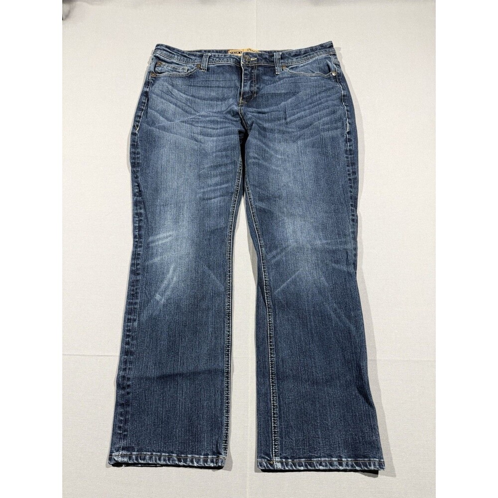 Seven7 Mens Straight Fit Jeans Medium Wash Blue Denim W36 L30 36x30